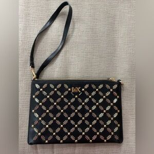 Michael Kors Black and Gold Wristlet